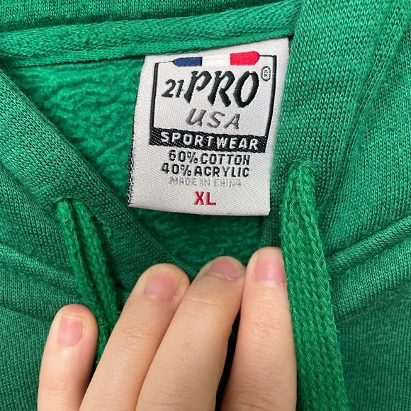 21 Pro USA High Quality Bright Green Hoodie Long Sleeve Pull Over Pocket XL - Picture 6 of 9